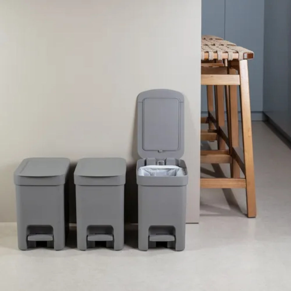 Lixeira Com Pedal 6l Cozinha Banheiro Dual Trium Compacta