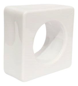 Anel Porta Guardanapo Anéis Argola Mesa Acrilico Quadrado Cor Branco