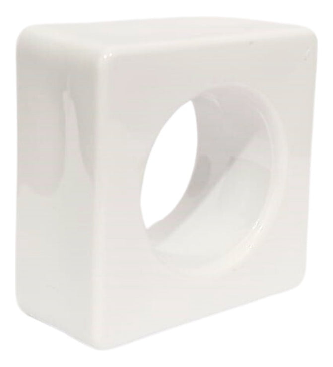 Anel Porta Guardanapo Anéis Argola Mesa Acrilico Quadrado Cor Branco