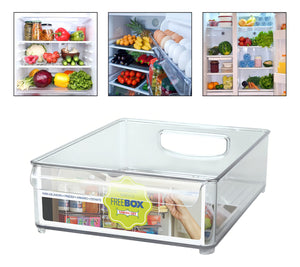Organizador Para Geladeira Caixa Gaveta Suporte Multi Uso Cor Transparente