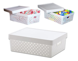 Cesto Organizador 16 Litros C/tampa 39x29x14cm 843 Paramount Cor Branco 0