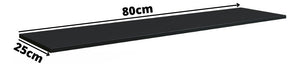 Prateleira Decoração Em Mdp 25x80cm Suporte Clip Multivisão Cor Preto