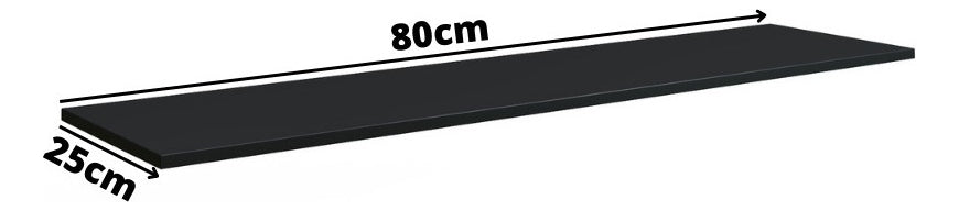 Prateleira Decoração Em Mdp 25x80cm Suporte Clip Multivisão Cor Preto