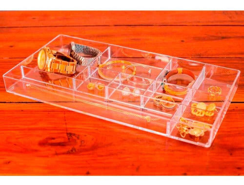Bandeja Organizadora Com Divisória 34 X 17 Cm Paramount Cor Transparente