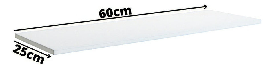 Prateleira Decoração Em Mdp 25x60cm Suporte Clip Multivisão Cor Branco