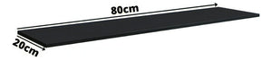 Prateleira Decoração Em Mdp 20x80cm Suporte Clip Multivisão Cor Preto