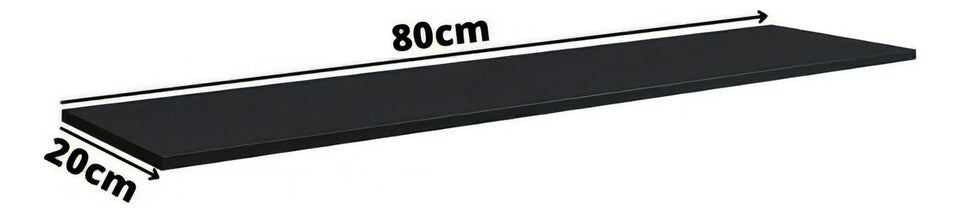 Prateleira Decoração Em Mdp 20x80cm Suporte Clip Multivisão Cor Preto