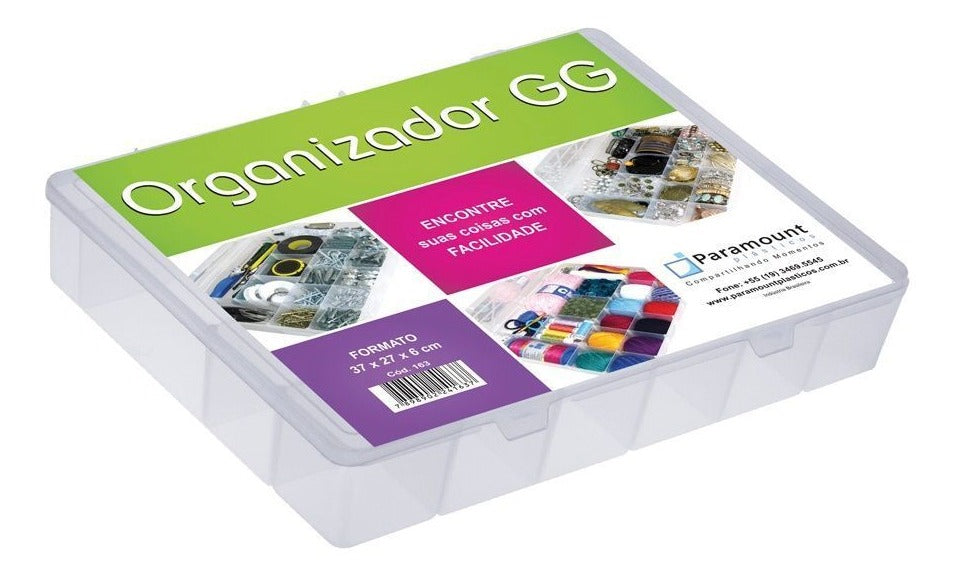 Box Caixa Organizador Paramount Gg - 20 Divisorias 163 Cor Transparente