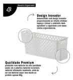 Cesto Organizador 27x12x12cm Multiuso Quadratta Paramount Cor Branco 27X12X12cm