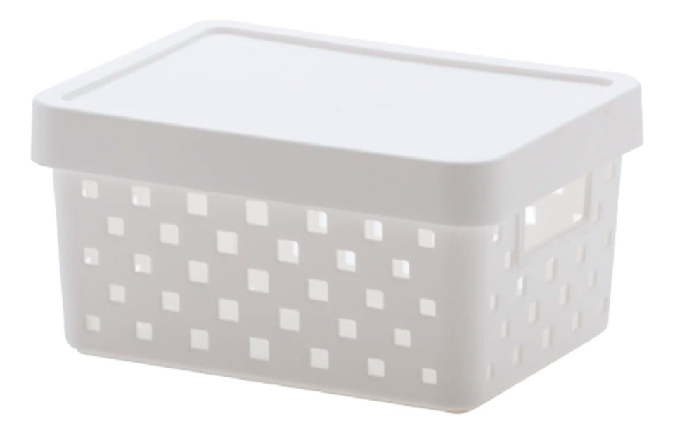 Cesto Organizador C/ Tampa 19x14x10 | Quadratta Cor Branco