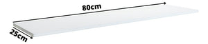 Prateleira Decoração Em Mdp 25x80cm Suporte Clip Multivisão Cor Branco