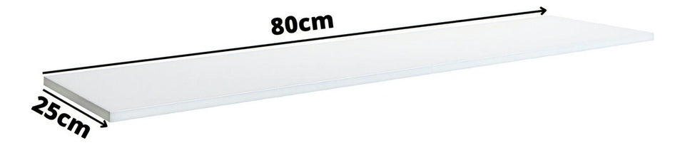 Prateleira Decoração Em Mdp 25x80cm Suporte Clip Multivisão Cor Branco