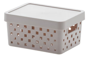 Caixa organizadora Simil Rattan com tampa - Girl - Garageimpo Color Beige