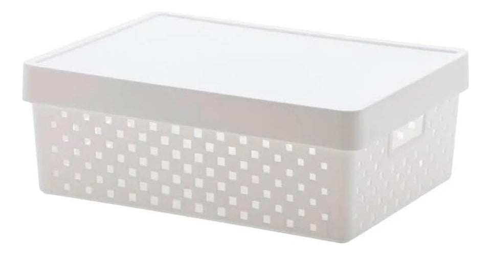 Cesto Organizador 16 Litros C/tampa 39x29x14cm 843 Paramount Cor Branco 0