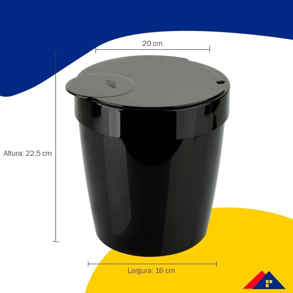 Lixeira Infinity 5 Litros Martiplast Ou - Preto