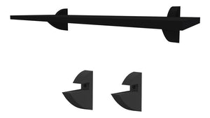 Prateleira Decoração Em Mdp 20x60cm Suporte Clip Multivisão Cor Preto