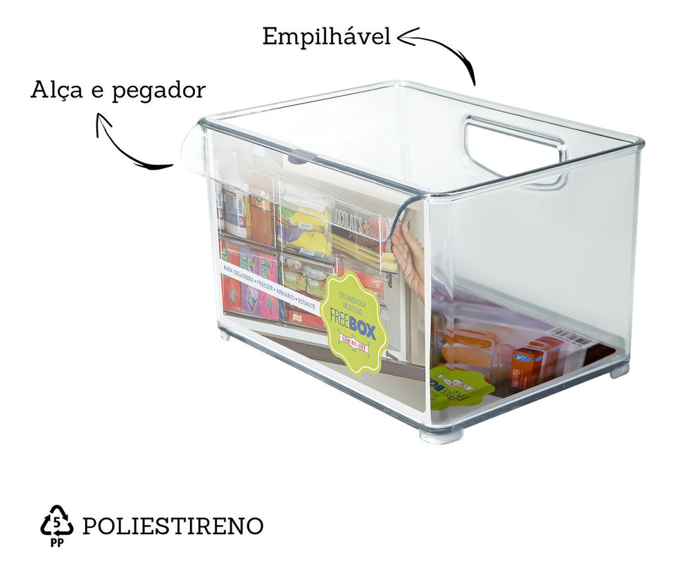 Organizador Geladeira/armário/cozinha Acrílico Freebox