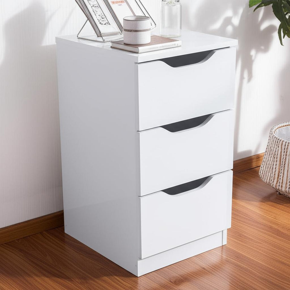 Gaveteiro Criado Mudo 3 Gavetas Decor Sala Escritorio Multivisão MDP branco