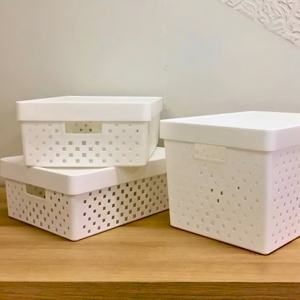 Cesto Organizador 16 Litros C/tampa 39x29x14cm 843 Paramount Cor Branco 0