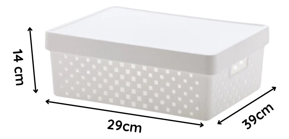 Cesto Organizador 16 Litros C/tampa 39x29x14cm 843 Paramount Cor Branco 0