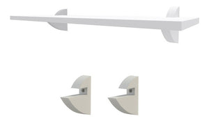 Prateleira Decoração Em Mdp 25x40cm Suporte Clip Multivisão Cor Branco