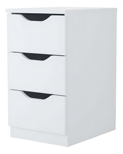Gaveteiro Criado Mudo 3 Gavetas Decor Sala Escritorio Multivisão MDP branco