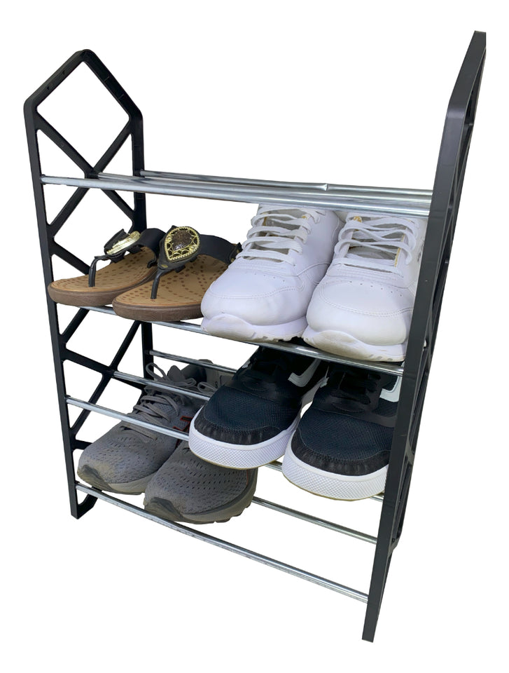 Sapateira Desmontável Tênis/botas 4 Andares Multiuso Preto