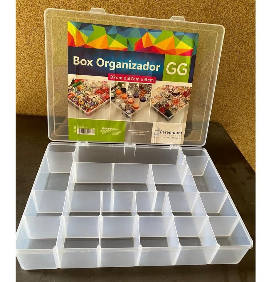 Box Caixa Organizador Paramount Gg - 20 Divisorias 163 Cor Transparente
