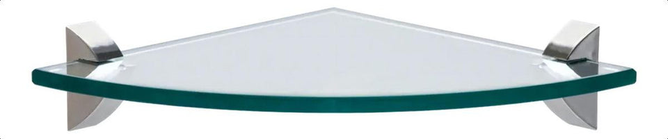 Prateleira Em Vidro 20x20cm Suporte Cromado Multivisão
