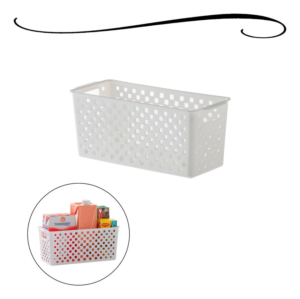 Cesto Organizador 27x12x12cm Multiuso Quadratta Paramount Cor Branco 27X12X12cm