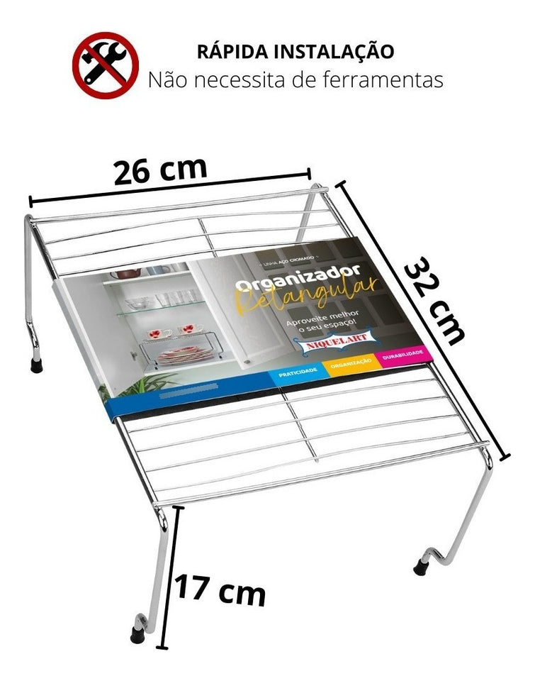 Prateleira Armário Para Pratos Copos Em Aço Cromado