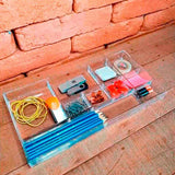 Bandeja Organizadora Com Divisória 34 X 17 Cm Paramount Cor Transparente