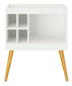 Rack Adega 4 Garrafas Com Prateleira 5 Nichos Branco