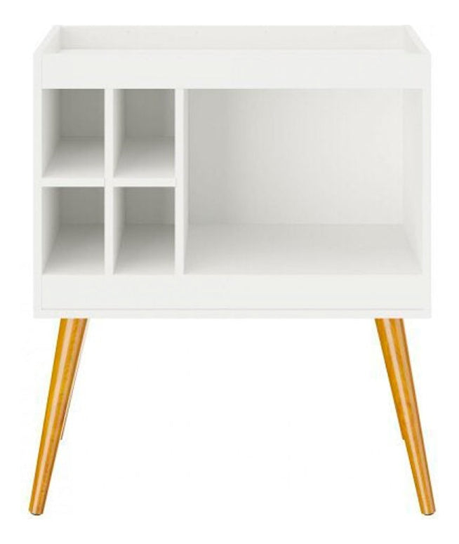 Rack Adega 4 Garrafas Com Prateleira 5 Nichos Branco