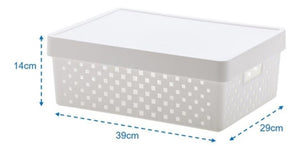 Cesto Organizador 16 Litros C/tampa 39x29x14cm 843 Paramount Cor Branco 0