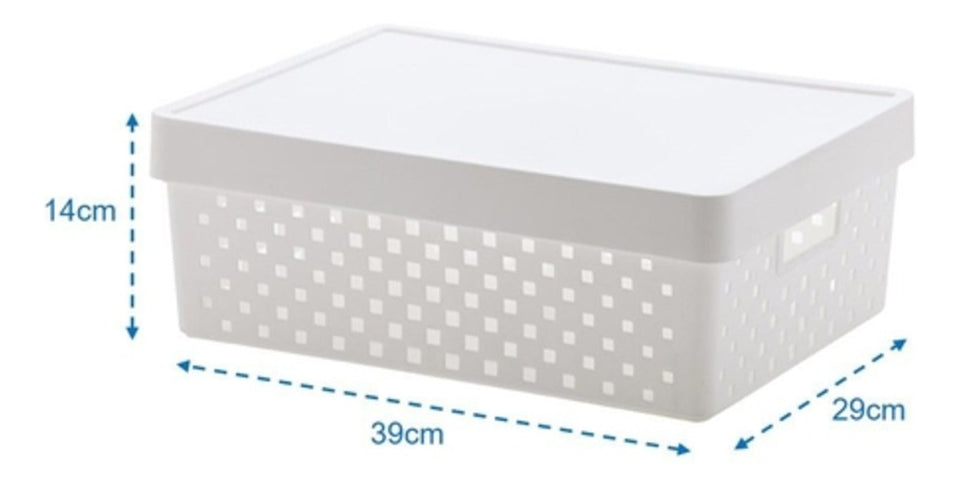 Cesto Organizador 16 Litros C/tampa 39x29x14cm 843 Paramount Cor Branco 0
