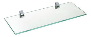 Prateleira Em Vidro 20x40cm Suporte Cromado Multivisão