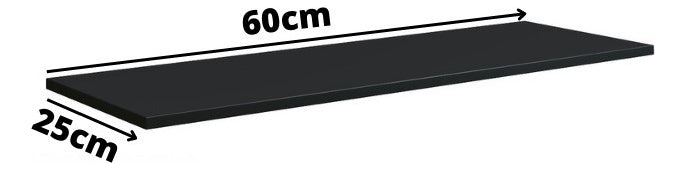 Prateleira Decoração Em Mdp 25x60cm Suporte Clip Multivisão Cor Preto