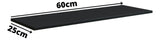 Prateleira Decoração Em Mdp 25x60cm Suporte Clip Multivisão Cor Preto