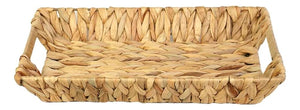 Bandeja Multiuso Fibra Natural Seagrass Com Alça 32x23x6 Cm Cor Palha