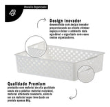 Caixa organizadora de cestas Paramount openwork 34x27x9cm, cor branca