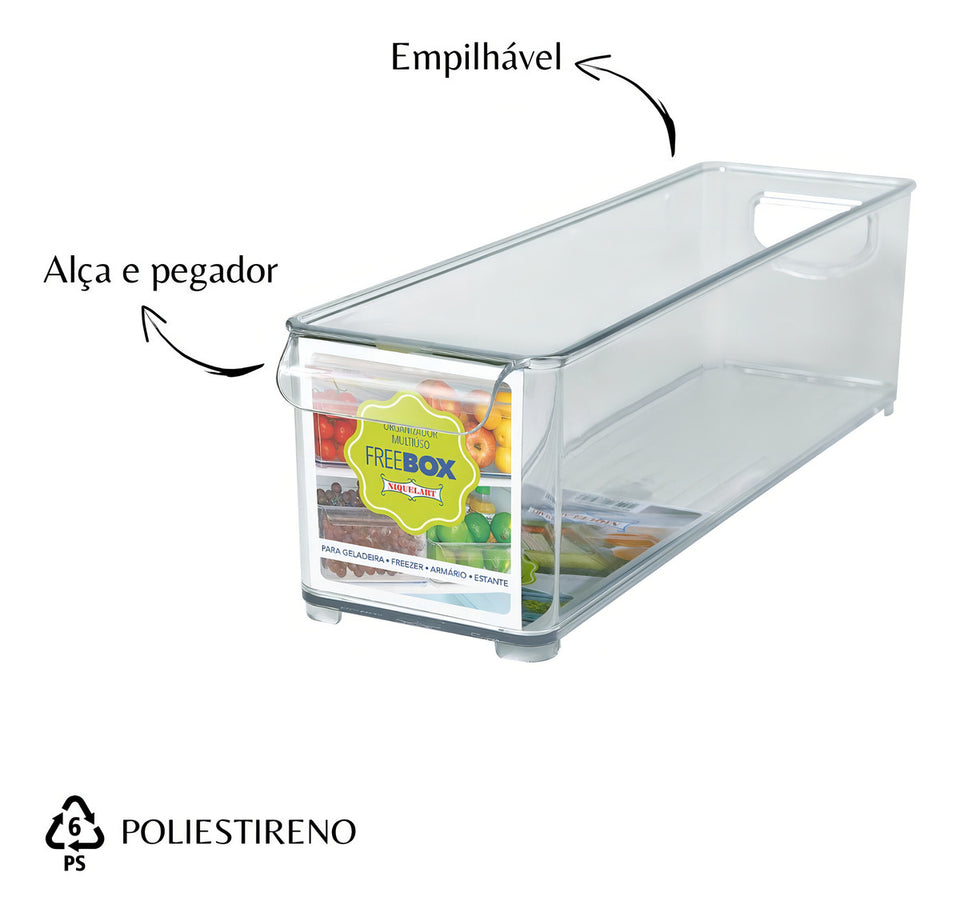 Caixa Retangular Versatil Organizadora De Banheiro 36x9cm Cor Sem Cor