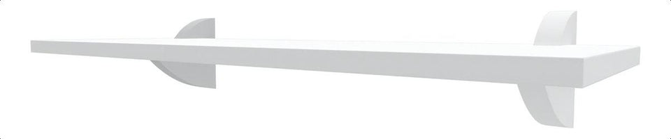 Prateleira Decoração Em Mdp 25x80cm Suporte Clip Multivisão Cor Branco