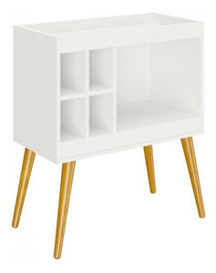 Rack Adega 4 Garrafas Com Prateleira 5 Nichos Branco