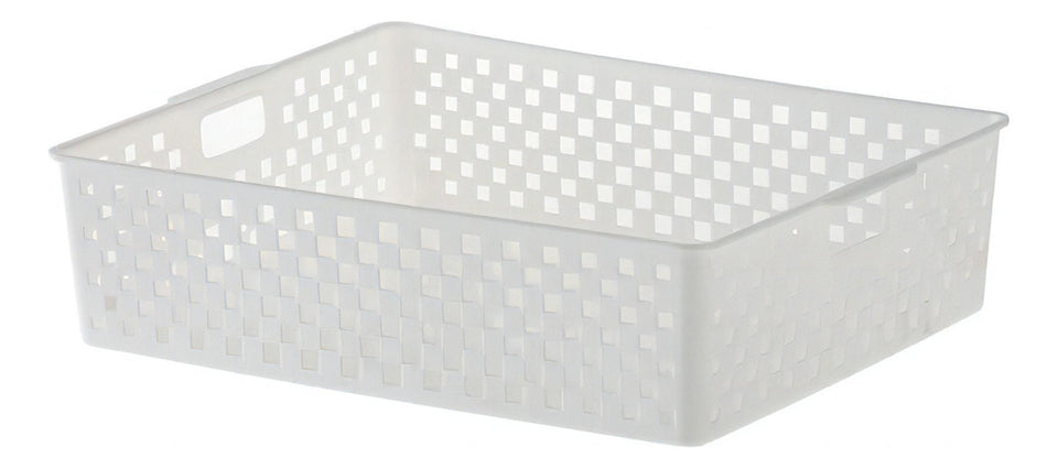 Caixa organizadora de cestas Paramount openwork 34x27x9cm, cor branca