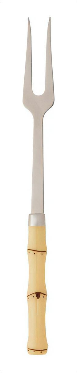Garfo Para Churrasco Inox Cabo Plástico Bambu Natural 25,5cm