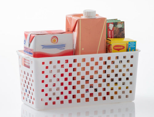 Cesto Organizador 27x12x12cm Multiuso Quadratta Paramount Cor Branco 27X12X12cm