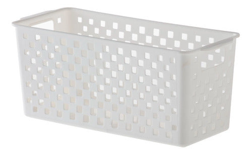 Cesto Organizador 27x12x12cm Multiuso Quadratta Paramount Cor Branco 27X12X12cm