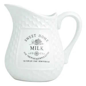 Leiteira De Cerâmica Sweet Home Wolff 520ml Cor Branco