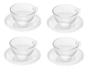 Conjunto de canecas Wolff Rojemac CHA de vidro transperente forma de cilindrico